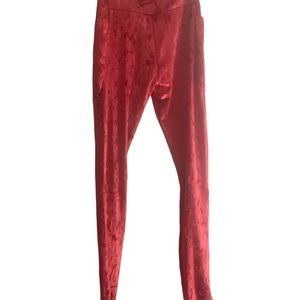 NWT SMALL FABLETICS HIGH WAISTED CRUSHED VELOUR CROSSOVER LEGGING STRAWBERRY RED